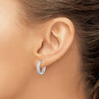 Sterling Silver Polished Rhodium-plated Hinged Hoop Earrings - Birthstone Company