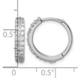 Sterling Silver Polished Rhodium-plated Hinged Hoop Earrings - Birthstone Company