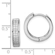 Sterling Silver Rhodium-plated 2-row Pav‚ Hinged Hoop Earrings