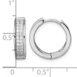 Sterling Silver Rhodium-plated 2-row Pav‚ Hinged Hoop Earrings - Birthstone Company