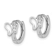 Sterling Silver Rhodium-plated Polished CZ Butterfly Hoop Earrings - Birthstone Company