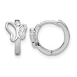Sterling Silver Rhodium-plated Polished CZ Butterfly Hoop Earrings - Birthstone Company