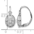 Sterling Silver Rhodium-plated Polished CZ Leverback Earrings - Birthstone Company