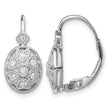 Sterling Silver Rhodium-plated Polished CZ Leverback Earrings - Birthstone Company
