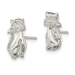 Sterling Silver Cat Mini Post Earrings