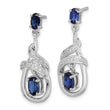 Sterling Silver Rhodium-plated Lab Created Sapphire CZ Post Earrings - Birthstone Company