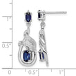Sterling Silver Rhodium-plated Lab Created Sapphire CZ Post Earrings - Birthstone Company