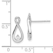 Sterling Silver Rhodium-plated Polished CZ Infinity Post Earrings