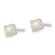Sterling Silver Polished Synthetic Pearl Post Earrings