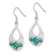 Sterling Silver Rhodium-plated Recon. Turquoise Dangle Earrings - Birthstone Company