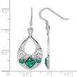 Sterling Silver Rhodium-plated Recon. Turquoise Dangle Earrings - Birthstone Company