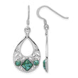 Sterling Silver Rhodium-plated Recon. Turquoise Dangle Earrings - Birthstone Company