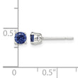 Sterling Silver Polished 4mm Round Dark Blue CZ Stud Earrings - Birthstone Company