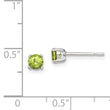 Sterling Silver Polished 4mm Round Light Green CZ Stud Earrings