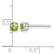 Sterling Silver Polished 4mm Round Light Green CZ Stud Earrings - Birthstone Company