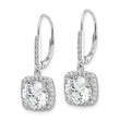 Sterling Silver Rhodium-plated Polished CZ Dangle Earrings - Birthstone Company