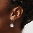 Sterling Silver Rhodium-plated Polished CZ Dangle Earrings - Birthstone Company