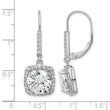 Sterling Silver Rhodium-plated Polished CZ Dangle Earrings - Birthstone Company