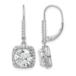 Sterling Silver Rhodium-plated Polished CZ Dangle Earrings - Birthstone Company