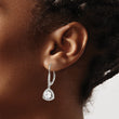 Sterling Silver Rhodium-plated Polished CZ Leverback Earrings - Birthstone Company