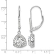 Sterling Silver Rhodium-plated Polished CZ Leverback Earrings - Birthstone Company