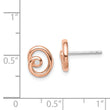 Sterling Silver Rhodium/Rose Gold-plated Polished CZ Swirl Post Earrings