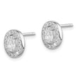 Sterling Silver Rhodium-plated w/ CZ Oval Stud Earrings - Birthstone Company