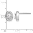Sterling Silver Rhodium-plated w/ CZ Oval Stud Earrings - Birthstone Company