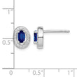Sterling Silver Rhod-plated Blue and White CZ Oval Stud Earrings - Birthstone Company