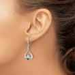 Sterling Silver Rhod-pltd Grn CZ Heart Leverback Claddagh Dangle Earrings - Birthstone Company