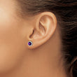 Sterling Silver Rhodium-plated Amethyst and CZ Post Earrings - Birthstone Company
