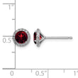 Sterling Silver Rhodium-plated Garnet and CZ Post Earrings - Birthstone Company