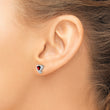 Sterling Silver Rhodium-plated Garnet and Diamond Heart Earrings - Birthstone Company