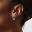 Sterling Silver Rhodium-plated Polished Amethyst Hinged Hoop Earrings - Birthstone Company