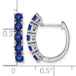 Sterling Silver Rhodium-plated Polished Sapphire Hinged Hoop Earrings - Birthstone Company