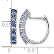 Sterling Silver Rhodium-plated Oval Tanzanite Hinged Hoop Earrings - Birthstone Company