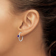 Sterling Silver Rhodium-plated Amethyst Post Hoop Earrings - Birthstone Company
