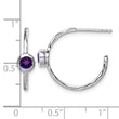 Sterling Silver Rhodium-plated Amethyst Post Hoop Earrings - Birthstone Company