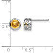 Sterling Silver Rhodium-plated Polished Citrine Round Post Earrings - Birthstone Company