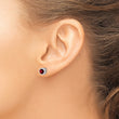 Sterling Silver Rhodium-plated Polished Garnet Round Post Earrings - Birthstone Company