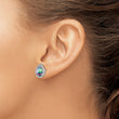 Sterling Silver Rhodium Polished Mystic Topaz & CZ Post Earrings - Birthstone Company