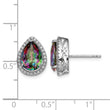 Sterling Silver Rhodium Polished Mystic Topaz & CZ Post Earrings - Birthstone Company