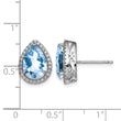 Sterling Silver Rhodium Created Aquamarine & CZ Post Earrings - Birthstone Company