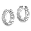 Sterling Silver Rhodium Diam. Hinged Hoop Earrings - Birthstone Company