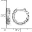 Sterling Silver Rhodium Diam. Hinged Hoop Earrings - Birthstone Company