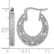 Sterling Silver Rhodium with Diam. Hinged Hoop Earrings - Birthstone Company