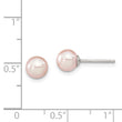 Sterling Silver Rhodium Plated 6-7mm Purple Round Freshwater Cultured Pearl Post Stud Earrings