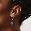 Sterling Silver Rhodium-plated 7-8mm Black Teardrop Freshwater Cultured Pearl Leverback Dangle Earrings - Birthstone Company