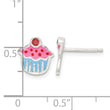 Sterling Silver Polished Enamel Garnet Cupcake Childs Post Earrings - Birthstone Company