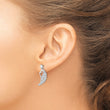 Sterling Silver Rhodium-plated Polished & Textured CZ Open Heart Wings Post Dangle Earrings - Birthstone Company